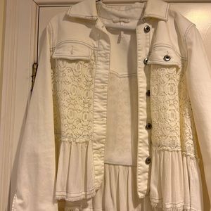 FREE PEOPLE lace jean jacket
